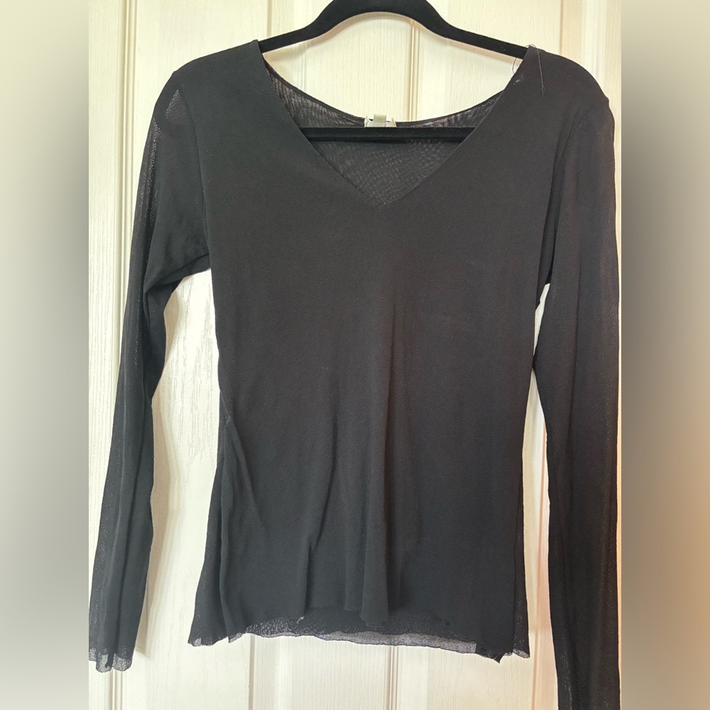Petit Pois Black Mesh Top